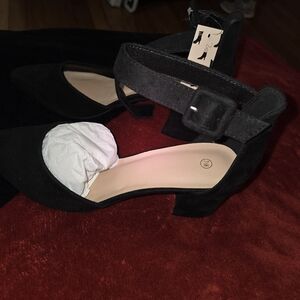 Chic Black Suede Women's Heels